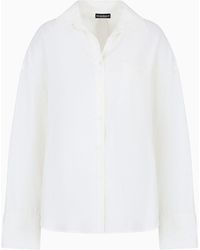 Emporio Armani - Linen And Viscose Blend Shirt With A Patch Pocket - Lyst
