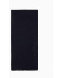 Emporio Armani - Wool Scarf With Jacquard Logo Lettering - Lyst