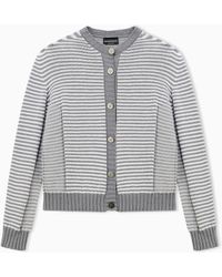 Emporio Armani - Signature Capsule Striped Cardigan - Lyst
