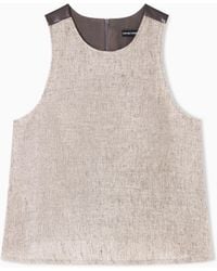 Emporio Armani - Heavy Linen Canvas Top - Lyst