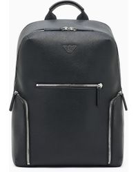 Emporio Armani - Regenerated Backpack With Saffiano Print And Logo Essential - Lyst