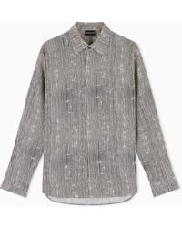 Emporio Armani - Comfort-Fit All-Over Print Lyocell-Blend Shirt - Lyst