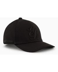 Emporio Armani - Gorra De Béisbol En Sarga Con Logotipo De La Firma Ea Bordado - Lyst