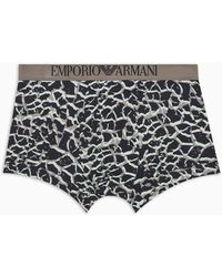 Emporio Armani - Eng Anliegende Boxershorts Mit Allover-camouflage-print - Lyst