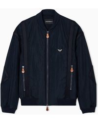 Emporio Armani - Nylon Bomber Jacket With Passementerie Tape - Lyst