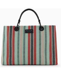 Emporio Armani - Myea Medium Basketweave Shopper Bag - Lyst