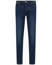 Emporio Armani - J75 Slim-fit, Washed Stretch-denim Jeans - Lyst