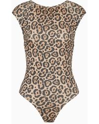Emporio Armani - Sustainability Values Capsule Collection All-over Print One-piece Swimsuit - Lyst