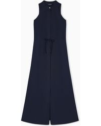 Emporio Armani - Long Dress With Poplin Drawstring - Lyst