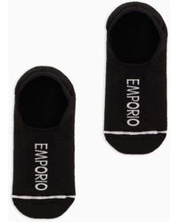 Emporio Armani - Invisible Socks Aus Frottee Mit Logo In Sportlicher Jacquard-stoff-verarbeitung Im 2er-pack - Lyst