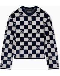 Emporio Armani - Chenille-Pullover Aus Jacquard-Stoff Mit Muster - Lyst