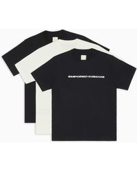Emporio Armani - Three-Pack Of Jersey T-Shirts With Logo - Lyst