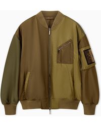 Emporio Armani - Blouson Jacket With Ribbed Trims And Zippered Sleeve Pocket - Lyst