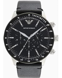 Emporio Armani - Chronograph Leather Watch - Lyst
