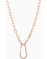 Emporio Armani - Rose Gold-tone Stainless Steel Chain Necklace - Lyst