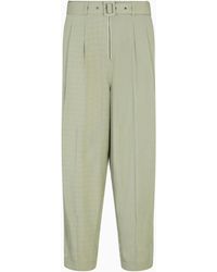 Emporio Armani - Viscose Nylon Trousers With Pleats And Belt - Lyst
