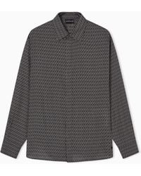 Emporio Armani - Comfort-Fit All-Over Print Lyocell-Blend Shirt - Lyst