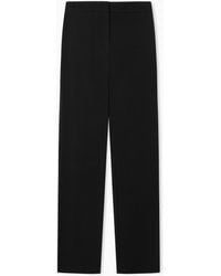 Emporio Armani - Washed Twill Trousers With Side Crease - Lyst