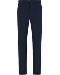 Emporio Armani - Icon 3D Piqué-Effect Crêpe Jersey Trousers - Lyst