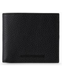 Emporio Armani - Bifold Wallet With Textured Leather And Flap Coin Pocket - Lyst