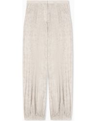 Emporio Armani - Flowing Fabric Trousers With A Mottled-Effect Print - Lyst
