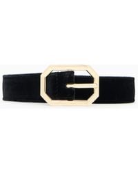 Emporio Armani - Smooth Velvet Belt With Buckle - Lyst
