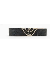 Emporio Armani - Belt With Deer-print Eagle Plate - Lyst