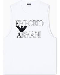 Emporio Armani - Bold Logo Beachwear Tank Top - Lyst