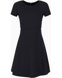 Emporio Armani - Flared Cotton Dress With Full Skirt - Lyst