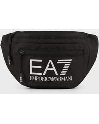 Emporio Armani Gürteltasche mit Logo-Schild in Grau für Herren Hüfttaschen und Bauchtaschen Herren Taschen Gürteltaschen 