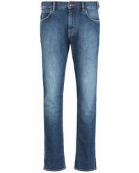 Emporio Armani - Jeans J16 In Slim Fit Aus Verwaschenem Denim - Lyst