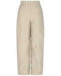 Emporio Armani - Pantaloni A Gamba Ovale In Tessuto Jacquard Motivo Origami A Rilievo - Lyst