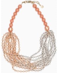 Emporio Armani - Multistrand Necklace With Oversized Spheres - Lyst