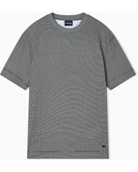 Emporio Armani - Lyocell-Blend Jersey T-Shirt With All-Over Micro Pattern Print - Lyst