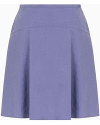 Emporio Armani - Flowing Skirt In Washed Matte Modal - Lyst