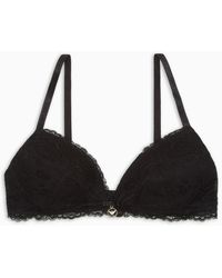 Emporio Armani - Asv Eternal Lace Recycled Lace Padded Triangle Bra - Lyst