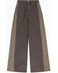 Emporio Armani - Five-Pocket Wide-Leg Denim Pants With Relaxed Fit - Lyst