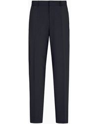 Emporio Armani - Pantalones En Sirsaca De Nailon Con Elástico En La Parte Trasera - Lyst