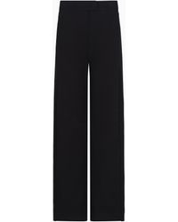 Emporio Armani - Interlock Jersey Trousers With Bands And Micro Studs - Lyst