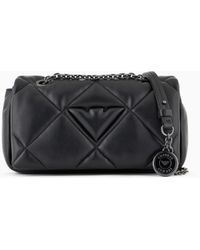 Emporio Armani - Quilted Nappa Leather-Effect Mini Bag With Flap - Lyst