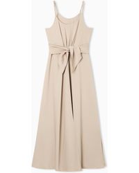 Emporio Armani - Twill Crêpe Sash Dress - Lyst
