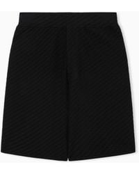 Emporio Armani - Viscose Knit Bermuda Shorts With Raised Stitch Design - Lyst