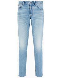 Emporio Armani - Jeans J06 Slim Fit In Denim 12,2 Oz Stone Wash Con Venature - Lyst