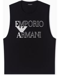 Emporio Armani - Bold Logo Beachwear Tank Top - Lyst