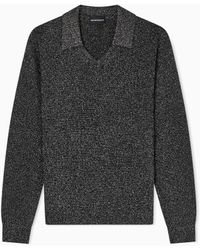 Emporio Armani - Decrease Stockinette Stitch Metallic Jumper - Lyst