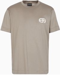 Emporio Armani - Lyocell-blend Jersey T-shirt With Asv Ea Logo Raised Embroidery - Lyst