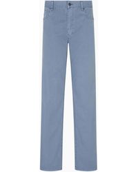 Emporio Armani - J76 Straight-Fit Five-Pocket Washed Twill Trousers - Lyst