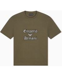 Emporio Armani - Heavy Jersey T-Shirt With Soft Embossed Logo - Lyst