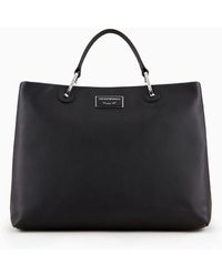Emporio Armani - Medium Myea Shopper Bag In Ecological Leather - Lyst