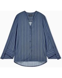 Emporio Armani - Long-Sleeved V-Neck Shirt - Lyst